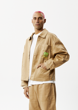 AFENDS Unisex Sleepy Hollow - Unisex Twill Carpenter Jacket - Tan - Afends unisex sleepy hollow   unisex twill carpenter jacket   tan 