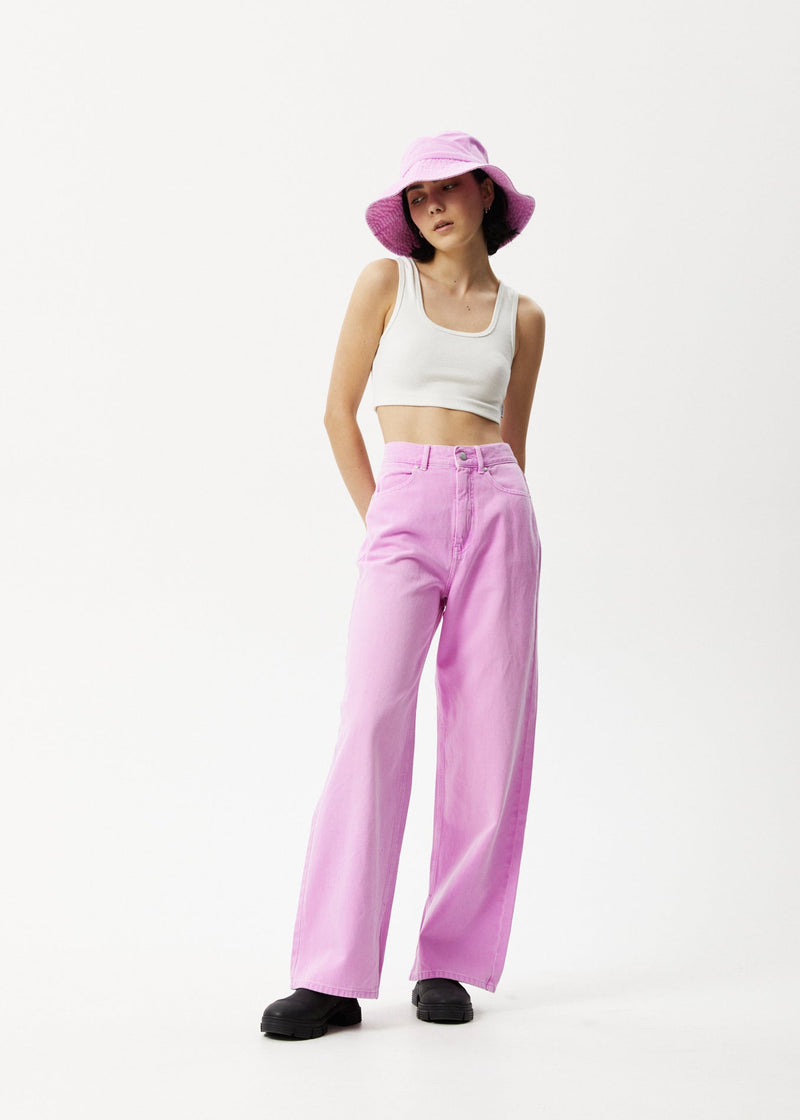 AFENDS Womens Bella - Denim Baggy Jean - Faded Candy