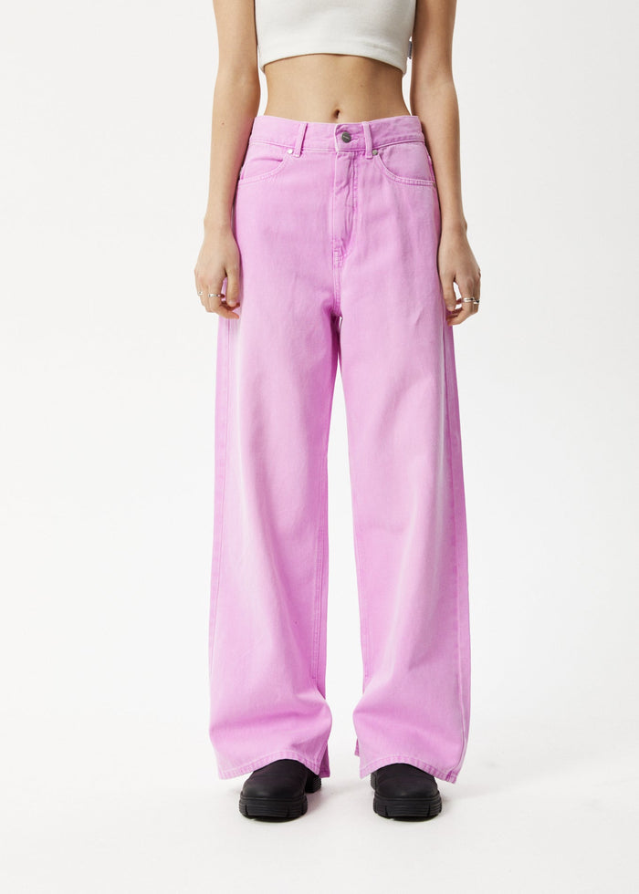 AFENDS Womens Bella - Denim Baggy Jean - Faded Candy