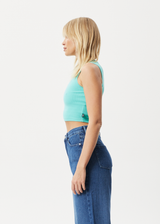 AFENDS Womens Boundless - Rib Singlet - Jade - Afends womens boundless   rib singlet   jade