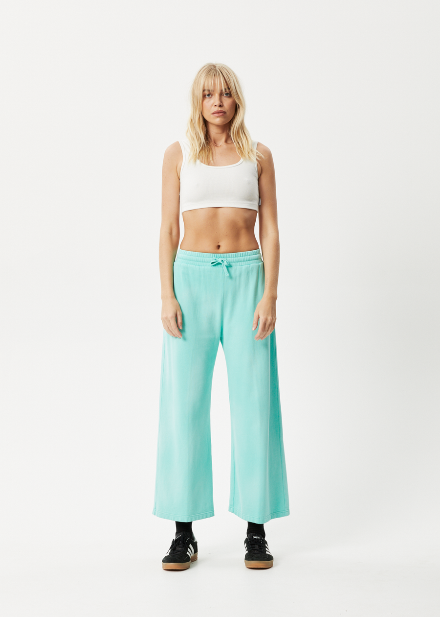 AFENDS Womens Boundless - Wide Leg Trackpants - Worn Jade