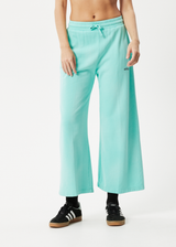 AFENDS Womens Boundless - Wide Leg Trackpants - Worn Jade - Afends womens boundless   wide leg trackpants   worn jade