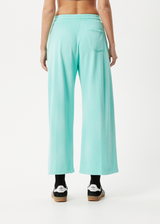 AFENDS Womens Boundless - Wide Leg Trackpants - Worn Jade - Afends womens boundless   wide leg trackpants   worn jade