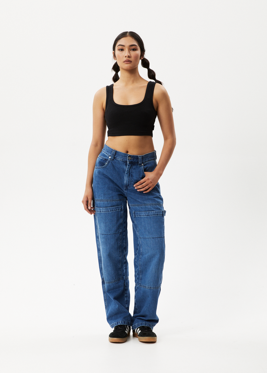 AFENDS Womens Chia - Rib Cropped Singlet - Black