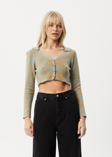 AFENDS Womens Clara - Knit Long Sleeve Shirt - Olive - Afends womens clara   knit long sleeve shirt   olive 