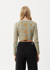 AFENDS Womens Clara - Knit Long Sleeve Shirt - Olive - Afends womens clara   knit long sleeve shirt   olive 