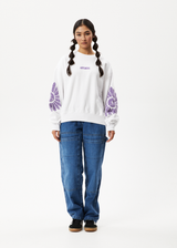 AFENDS Womens Daisy - Crew Neck Jumper - White - Afends womens daisy   crew neck jumper   white 