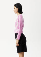 AFENDS Womens Day Dream - Long Sleeve Tie Dye Graphic Tee - Candy - Afends womens day dream   long sleeve tie dye graphic tee   candy