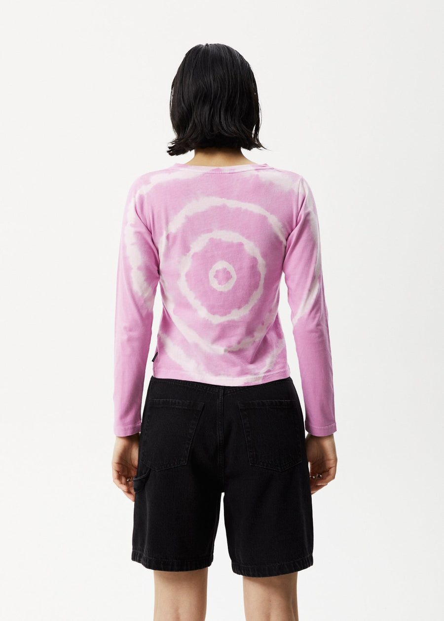AFENDS Womens Day Dream - Long Sleeve Tie Dye Graphic Tee - Candy