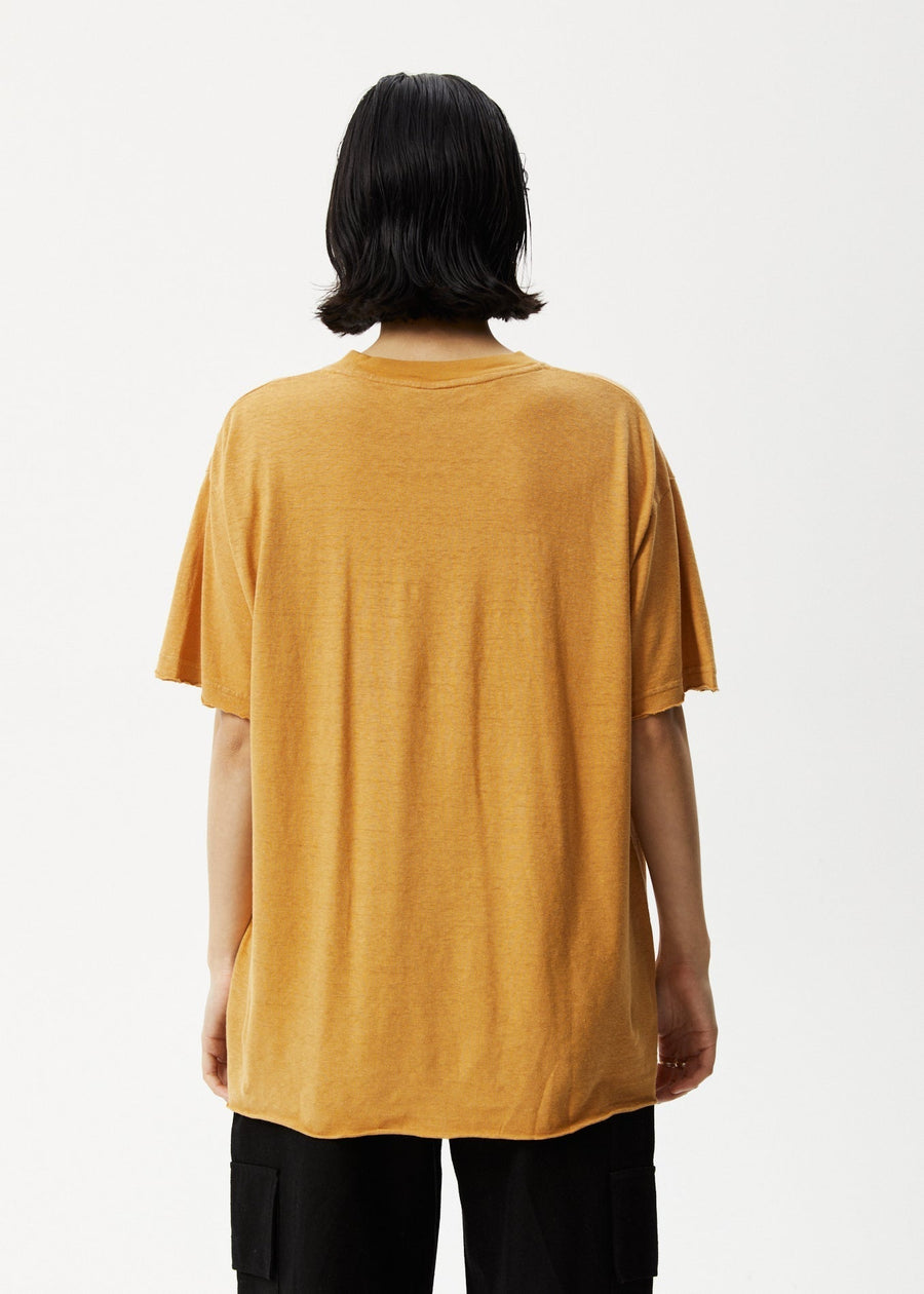 AFENDS Womens Day Dream Slay - Oversized Graphic Tee - Mustard