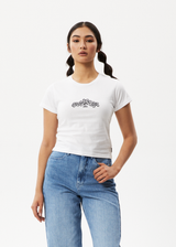 AFENDS Womens Elliot - Baby Tee - White - Afends womens elliot   baby tee   white