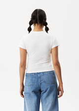 AFENDS Womens Elliot - Baby Tee - White - Afends womens elliot   baby tee   white