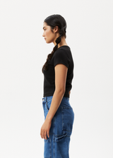 AFENDS Womens Faith - Rib Tee - Black - Afends womens faith   rib tee   black