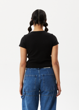 AFENDS Womens Faith - Rib Tee - Black - Afends womens faith   rib tee   black