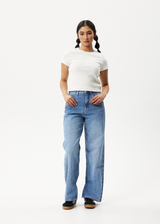 AFENDS Womens Faith - Rib Tee - Off White - Afends womens faith   rib tee   off white