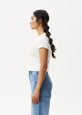 AFENDS Womens Faith - Rib Tee - Off White - Afends womens faith   rib tee   off white