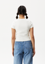AFENDS Womens Faith - Rib Tee - Off White - Afends womens faith   rib tee   off white