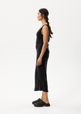 AFENDS Womens Gemma - Cupro Maxi Dress - Black - Afends womens gemma   cupro maxi dress   black 
