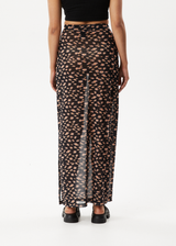 AFENDS Womens Hazey - Sheer Maxi Skirt - Black Floral - Afends womens hazey   sheer maxi skirt   black floral 