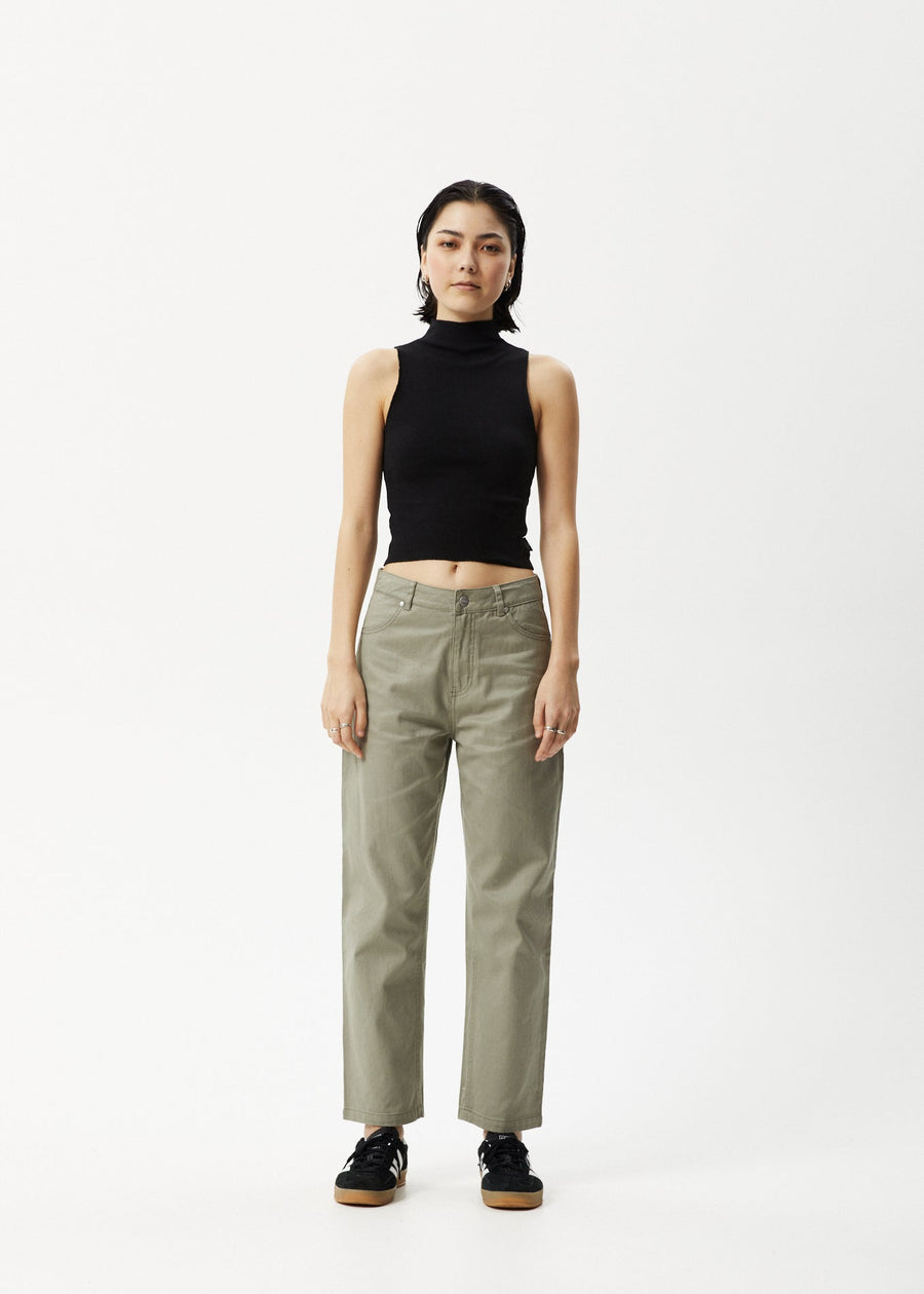 AFENDS Womens Iconic - Rib High Neck Tank - Black