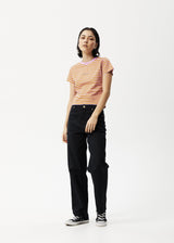 AFENDS Womens Jain - Baby Tee - Candy Stripe - Afends womens jain   baby tee   candy stripe