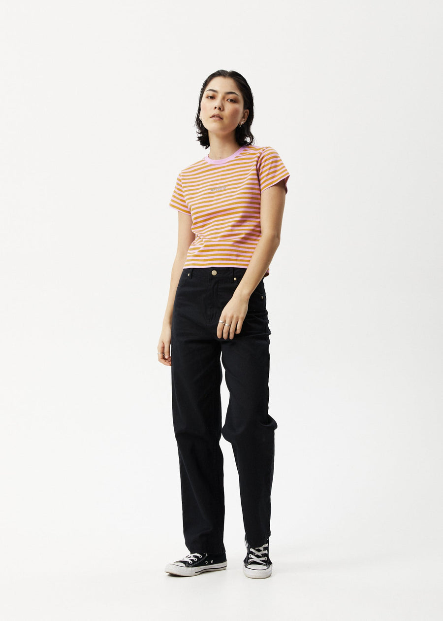AFENDS Womens Jain - Baby Tee - Candy Stripe