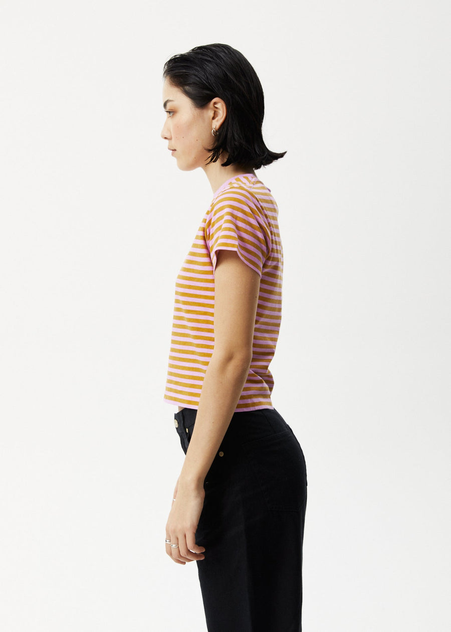 AFENDS Womens Jain - Baby Tee - Candy Stripe