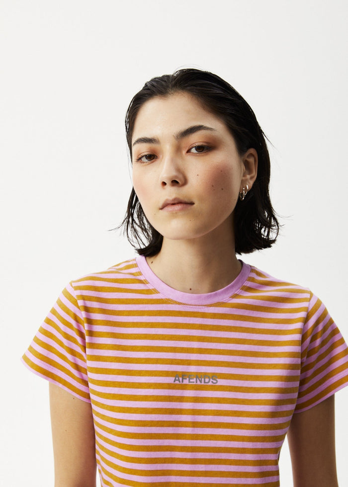 AFENDS Womens Jain - Baby Tee - Candy Stripe
