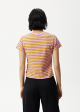 AFENDS Womens Jain - Baby Tee - Candy Stripe - Afends womens jain   baby tee   candy stripe