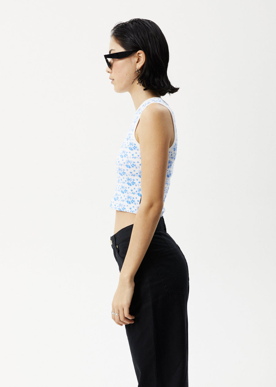 AFENDS Womens Jeet Dalston - Rib Singlet - White