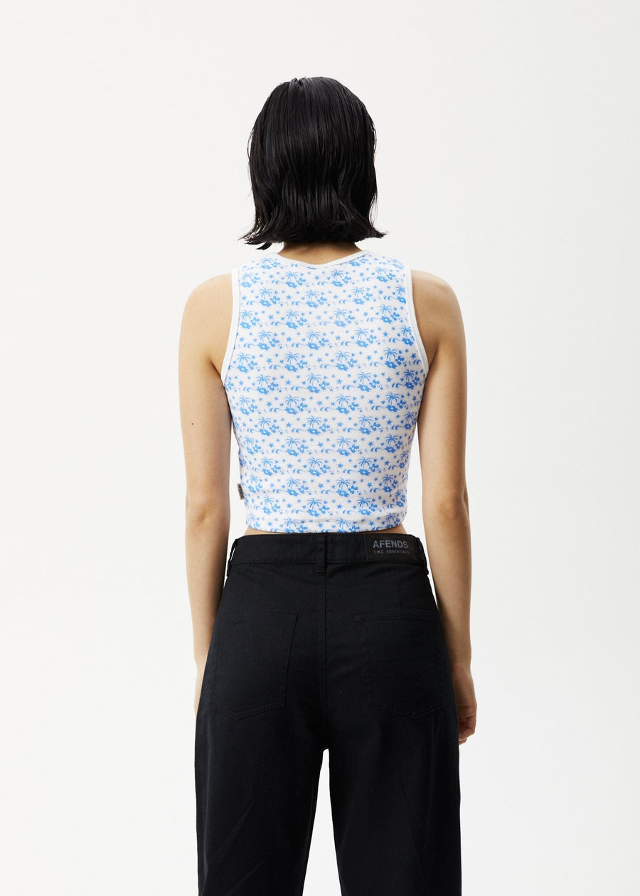 AFENDS Womens Jeet Dalston - Rib Singlet - White