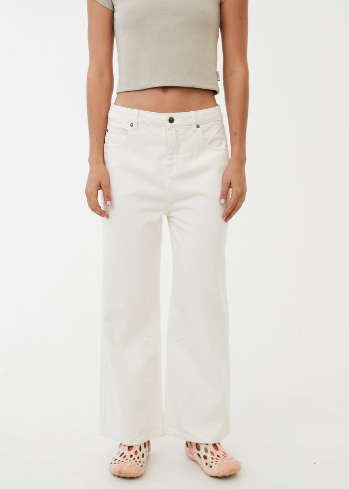 AFENDS Womens Kendall - Denim Relaxed Jean - Off White