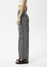 AFENDS Womens Madeline Sienna - Wide Leg Pant - Black Floral - Afends womens madeline sienna   wide leg pant   black floral
