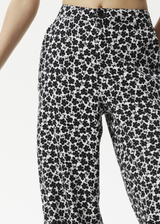 AFENDS Womens Madeline Sienna - Wide Leg Pant - Black Floral - Afends womens madeline sienna   wide leg pant   black floral