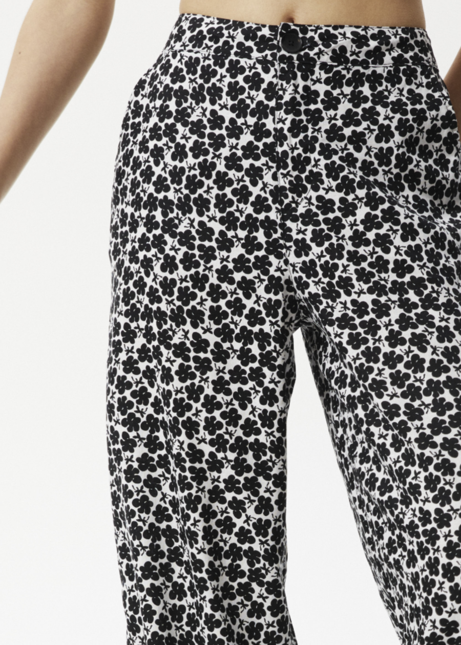 AFENDS Womens Madeline Sienna - Wide Leg Pant - Black Floral