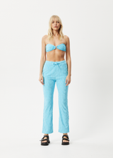 AFENDS Womens Moon - Terry Pant - Blue Daisy - Afends womens moon   terry pant   blue daisy