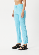 AFENDS Womens Moon - Terry Pant - Blue Daisy - Afends womens moon   terry pant   blue daisy