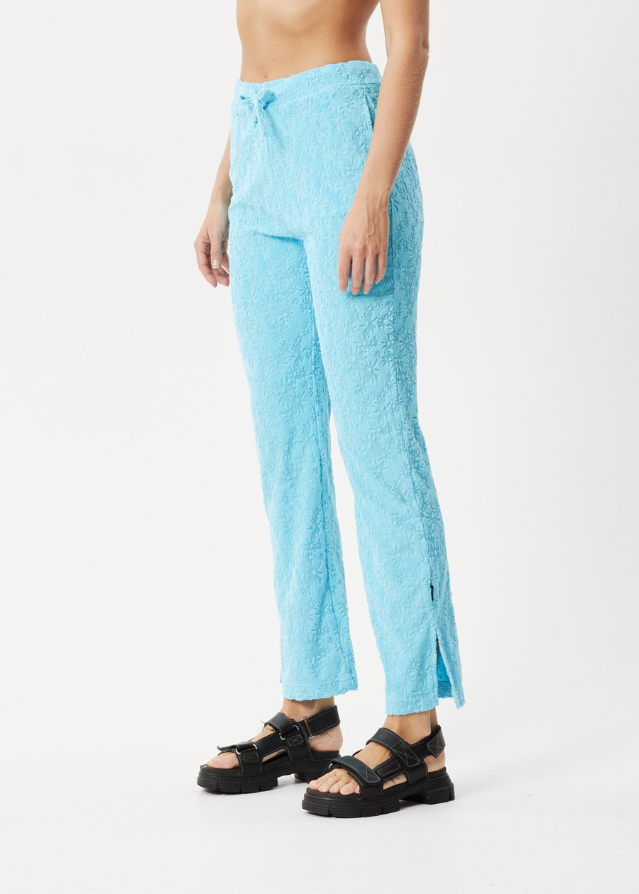 AFENDS Womens Moon - Terry Pant - Blue Daisy
