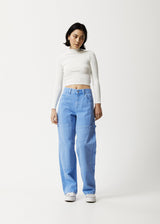 AFENDS Womens Polar Moss - Denim Workwear Jean - Faded Arctic - Afends womens polar moss   denim workwear jean   faded arctic