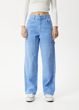 AFENDS Womens Polar Moss - Denim Workwear Jean - Faded Arctic - Afends womens polar moss   denim workwear jean   faded arctic