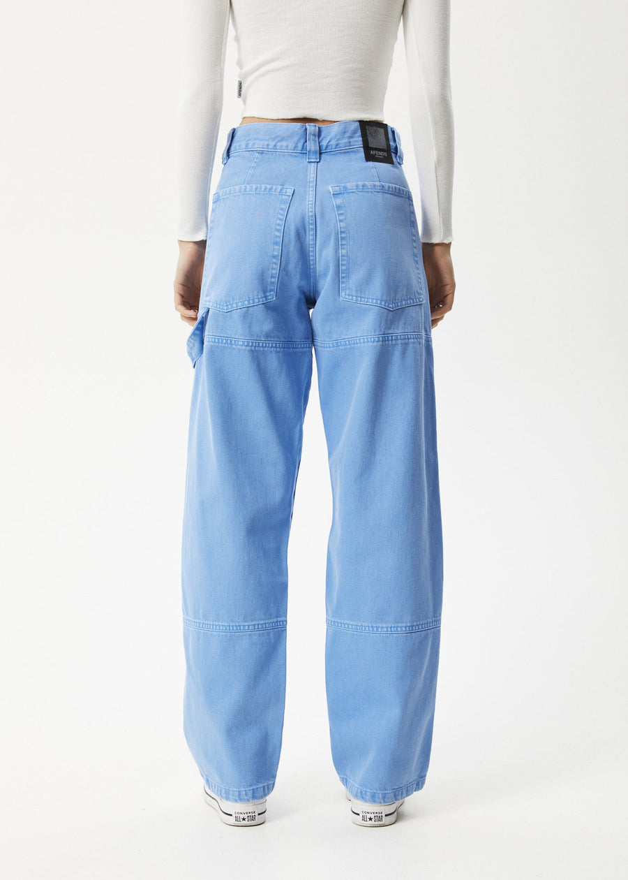 AFENDS Womens Polar Moss - Denim Workwear Jean - Faded Arctic