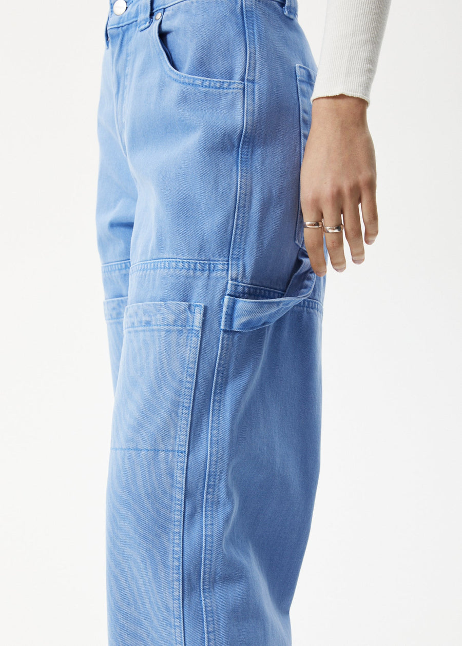 AFENDS Womens Polar Moss - Denim Workwear Jean - Faded Arctic
