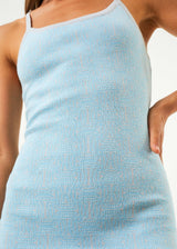 AFENDS Womens Samia - Knit Mini Dress - Sky Blue - Afends womens samia   knit mini dress   sky blue 