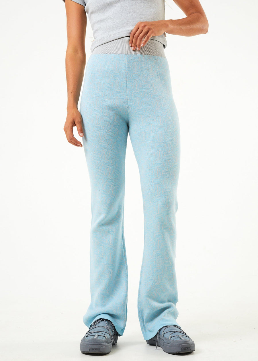 AFENDS Womens Samia - Knit Pant - Sky Blue