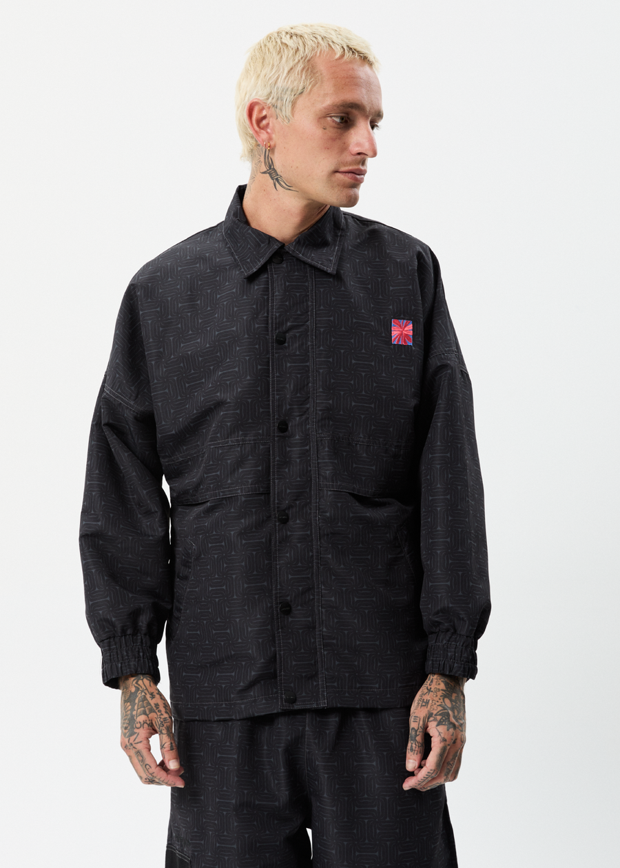 AFENDS Mens Escape - Spray Jacket - Charcoal 
