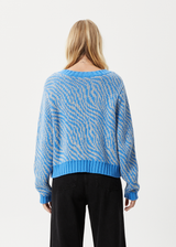 AFENDS Womens Shadows - Knitted Crew Neck Jumper - Arctic - Afends womens shadows   knitted crew neck jumper   arctic 