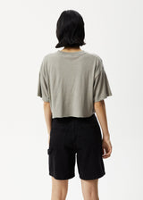 AFENDS Womens Slay Cropped - Oversized Tee - Olive - Afends womens slay cropped   oversized tee   olive