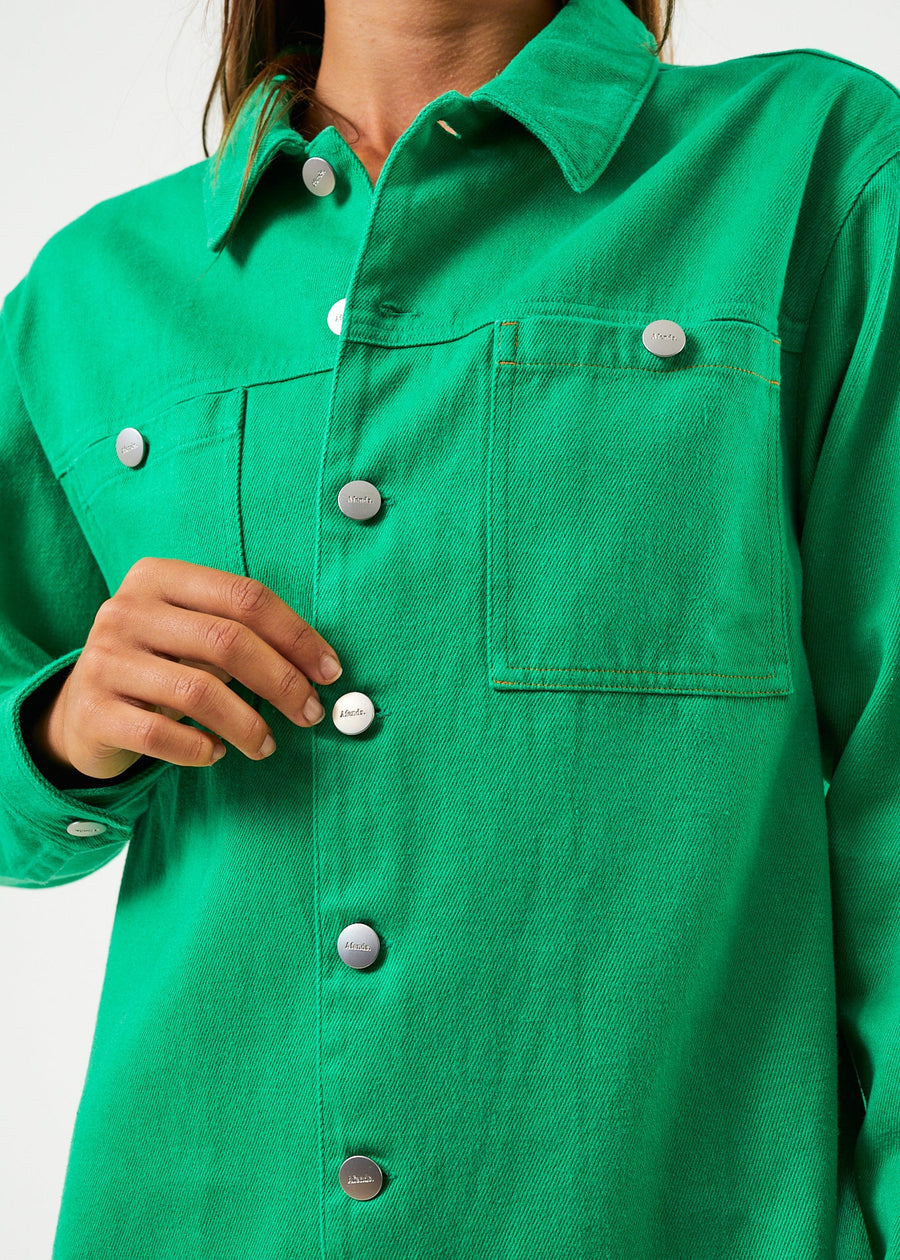 AFENDS Womens Sleepy Hollow Tori - Twill Dress - Forest 