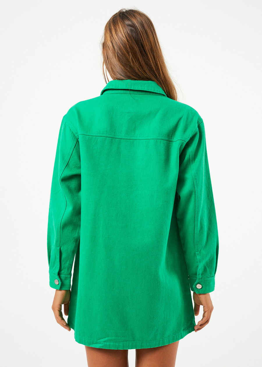 AFENDS Womens Sleepy Hollow Tori - Twill Dress - Forest 