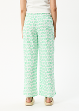 AFENDS Womens Swan Sienna - Wide Leg Pant - Lime Green - Afends womens swan sienna   wide leg pant   lime green